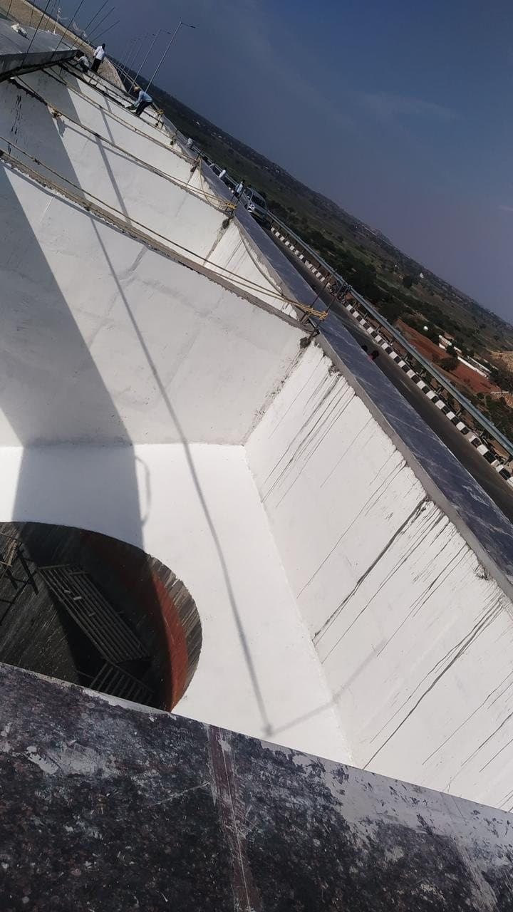 Deep white chambers seen from the edge of the bridge